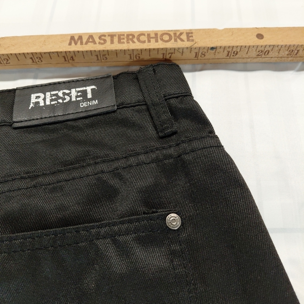 Reset Jeans Mens Black Skinny Jeans 38x32 - Picture 2 of 9